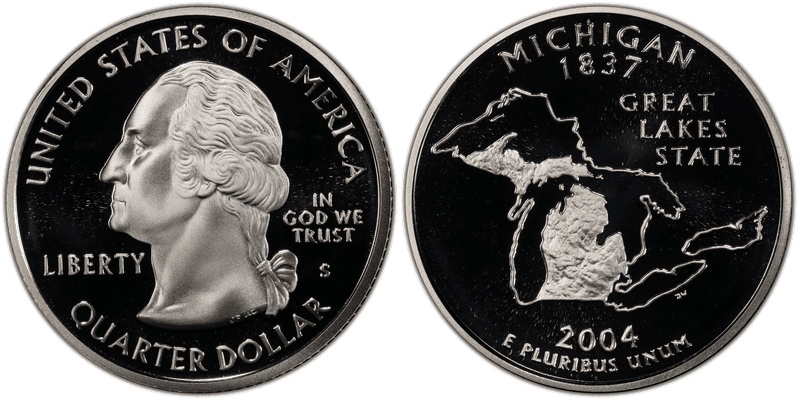 2004 (S) Proof Michigan Silver State Quarter