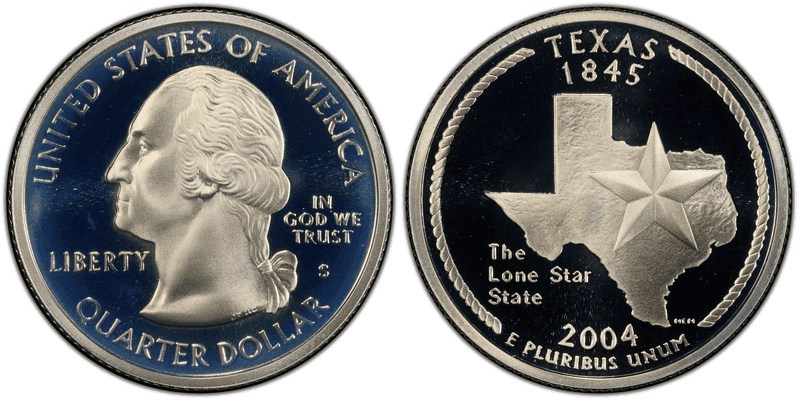 2004 (S) Proof Texas Silver State Quarter