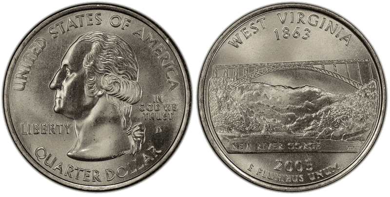2005 (D) West Virginia State Quarter
