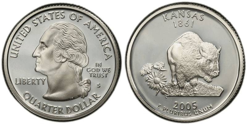 2005 (S) Proof Kansas Silver State Quarter