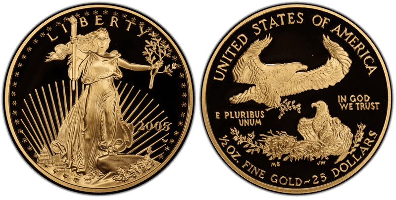 2005 (W) Proof American Eagle Twenty Five Dollar Gold