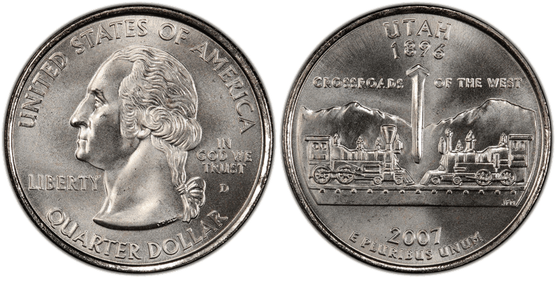 2007 (D) Utah Satin Finish State Quarter
