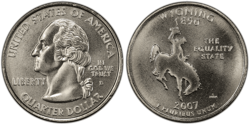 2007 (D) Wyoming Satin Finish State Quarter