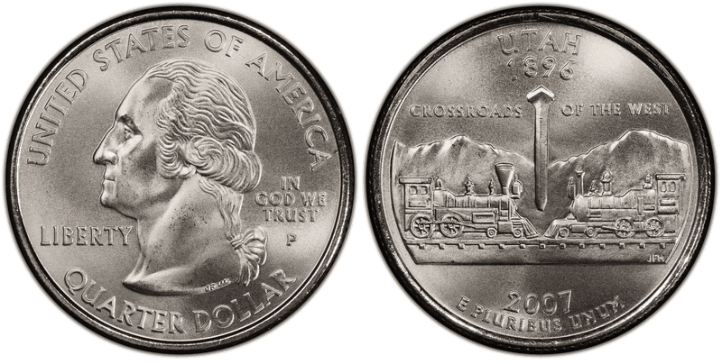 2007 (P) Utah Satin Finish State Quarter