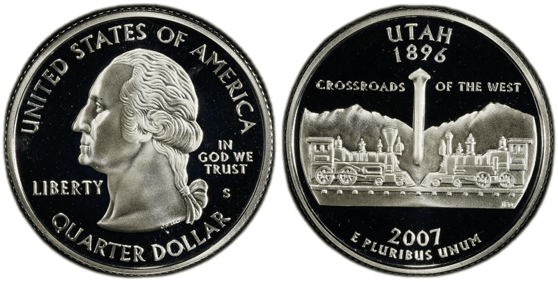 2007 (S) Proof Utah Silver State Quarter