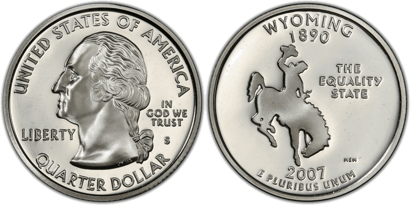 2007 (S) Proof Wyoming Silver State Quarter