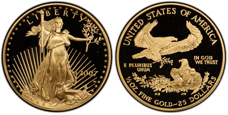 2007 (W) Proof American Eagle Twenty Five Dollar Gold