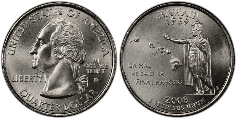 2008 (D) Hawaii Satin Finish State Quarter