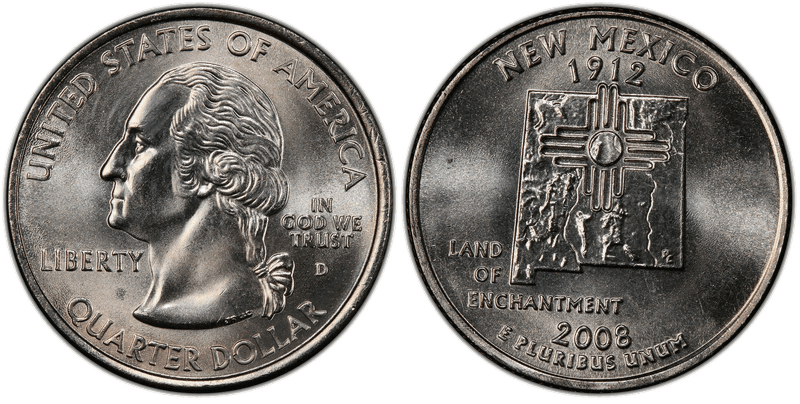 2008 (D) New Mexico State Quarter