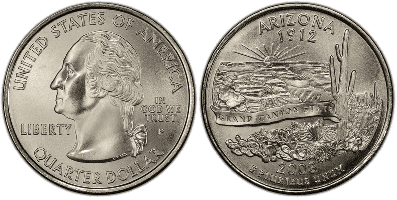 2008 (P) Arizona Satin Finish State Quarter