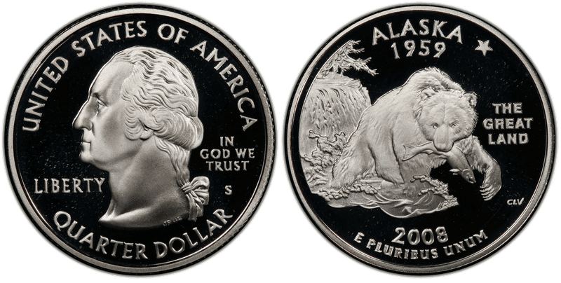 2008 (S) Proof Alaska Silver State Quarter