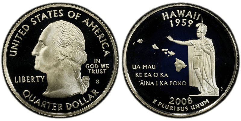 2008 Proof Hawaii Silver State Quarter