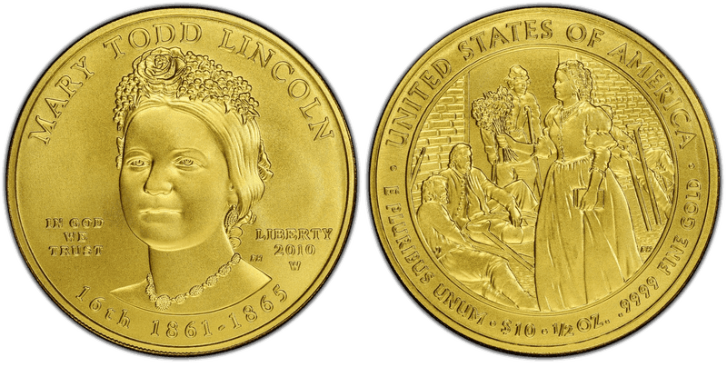 2010 (W) Mary Lincoln First Spouse Ten Dollar Gold