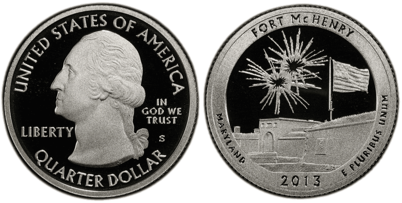 2013 (S) Proof Fort McHenry National Park Quarter