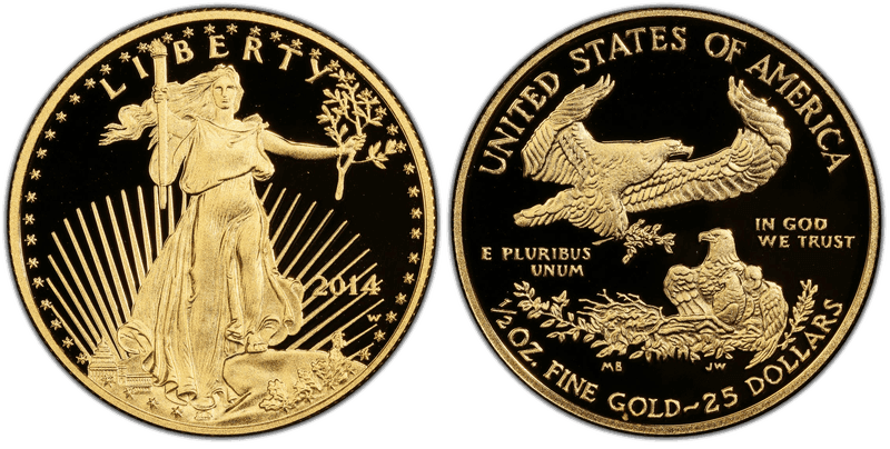 2014 (W) Proof American Eagle Twenty Five Dollar Gold