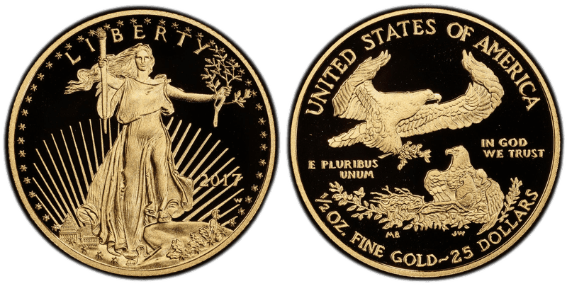 2017 (W) Proof American Eagle Twenty Five Dollar Gold