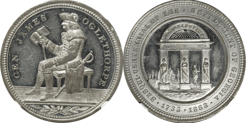 1883 So-Called Dollar HK-595, Georgia Settlement Sesquicentennial