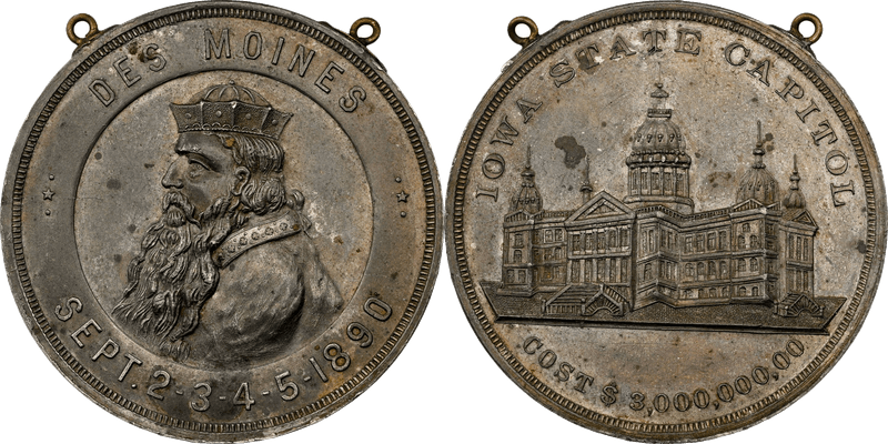 1890 So-Called Dollar HK-619, Iowa State Capitol