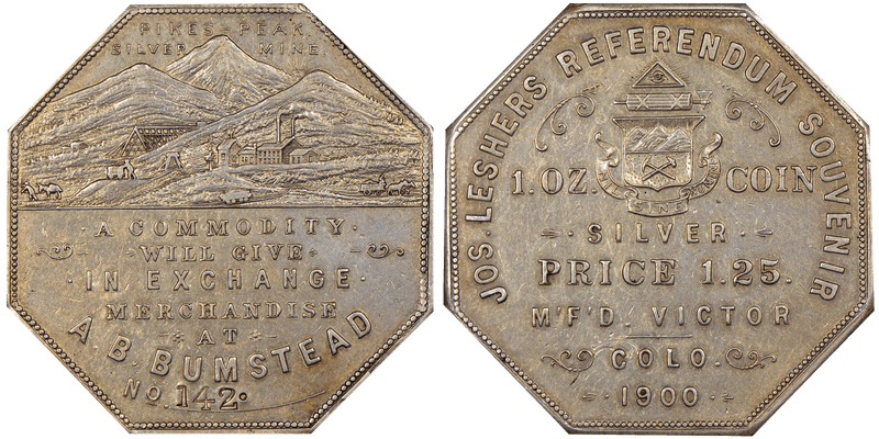1900 Silver Lesher Dollar HK-788, A.B. Bumstead