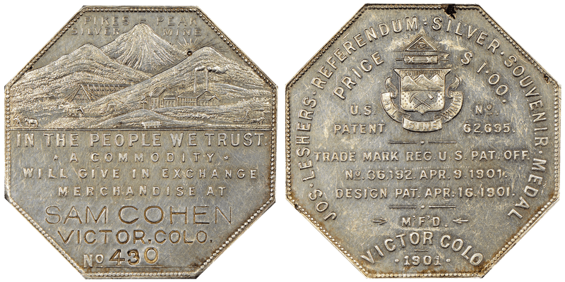 1901 Silver Lesher Dollar HK-793, Goodell & Bassett