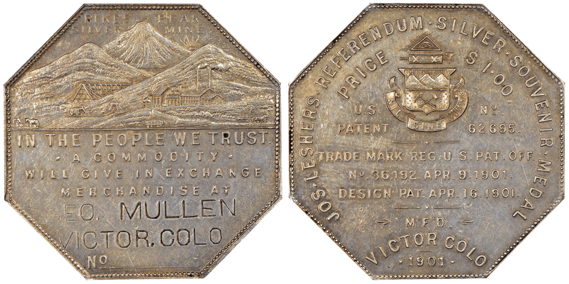 1901 Silver Lesher Dollar HK-795a, George Mullen Variant