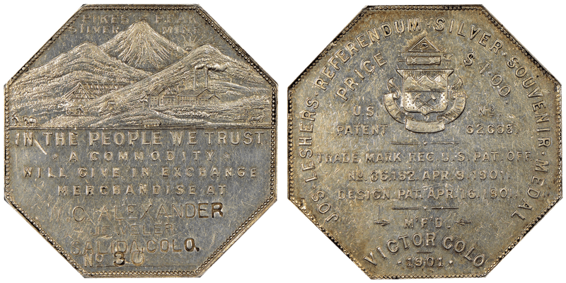 1901 Silver Lesher Dollar HK-797, H.A. Schlaepfer