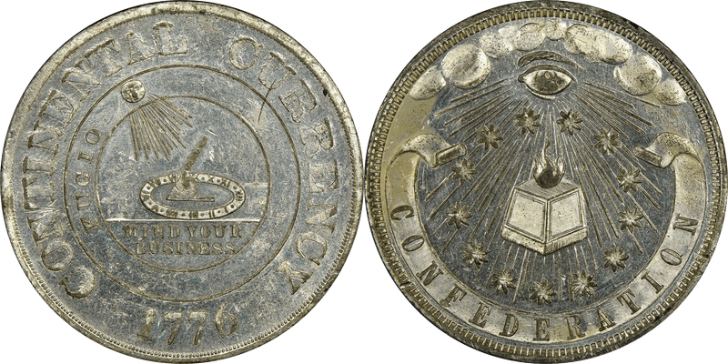 1778 So-Called Dollar HK-860a, Continental Congress Confederation