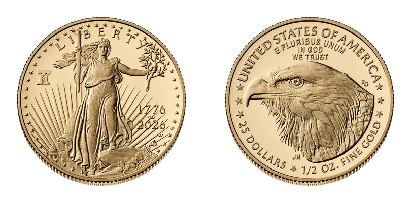 American Eagle Twenty Five Dollar Gold 1986 to Date series coin