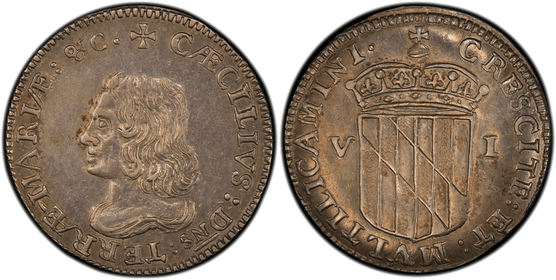 (1659) Lord Baltimore Maryland Sixpence - MVLTILICAMINI
