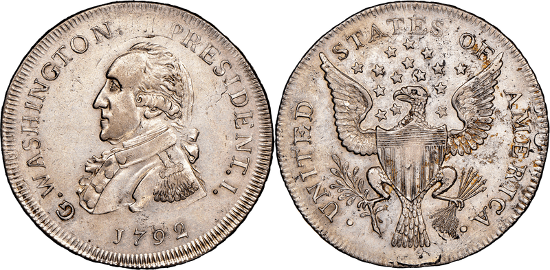 1792 Washington President Getz Pattern - Small Eagle Lettered Edge Half Dollar