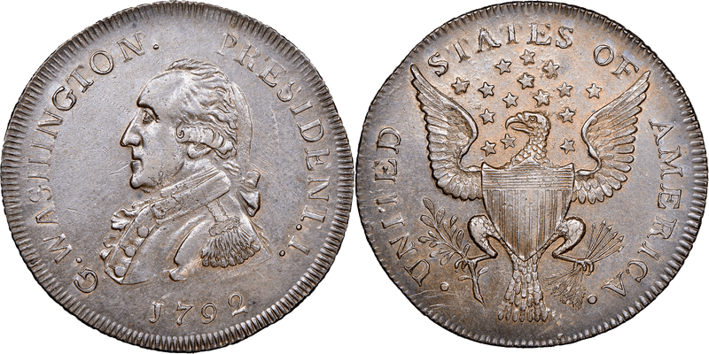 1792 Washington President Getz Pattern - Small Eagle Ornamented Edge Cent