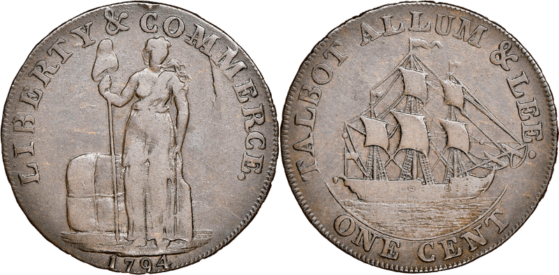 1794 Talbot Allum & Lee - Lettered Edge No New York Cent