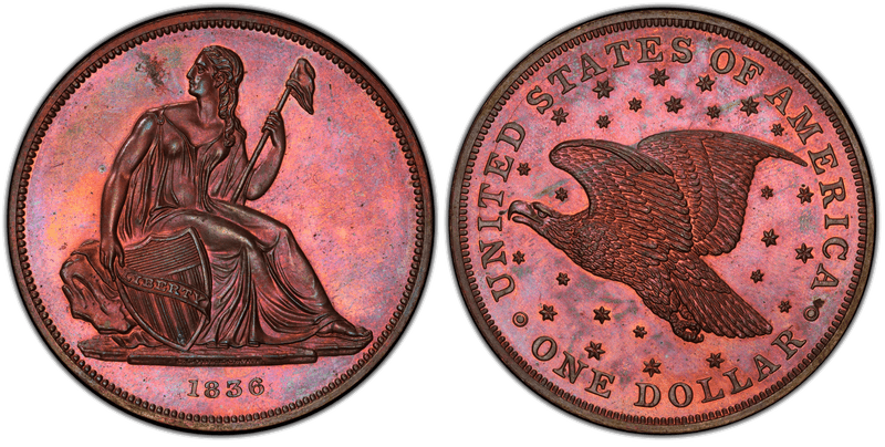 1836 Proof Dollar Pattern - J-62, Restrike