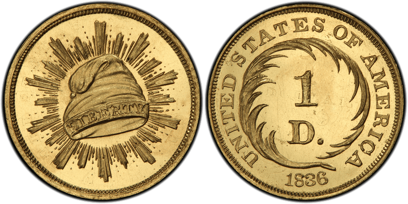 1836 Proof Dollar Pattern - J-67, Restrike
