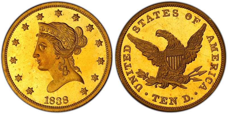 1838 Proof Liberty Head Eagle