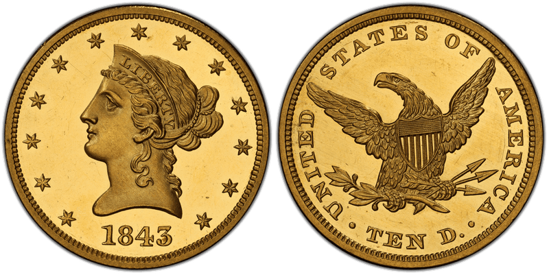 1843 Proof Liberty Head Eagle