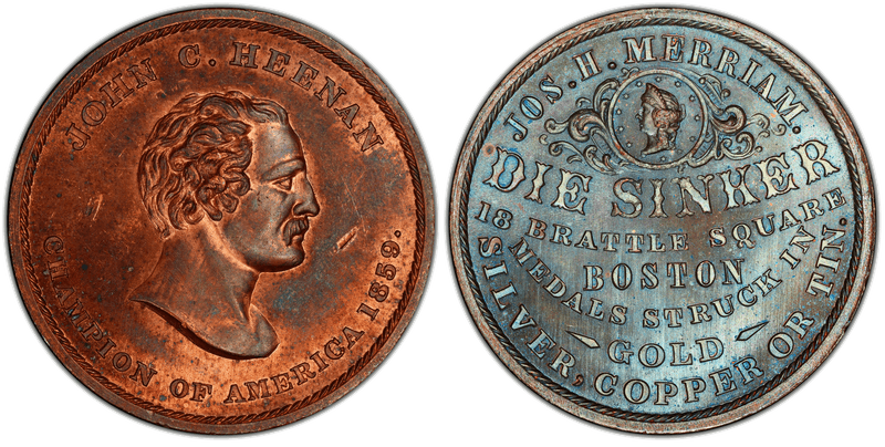 (1859) Copper Token Rulau Ma-Bo 78, Heenan, Merriam Die Sinker