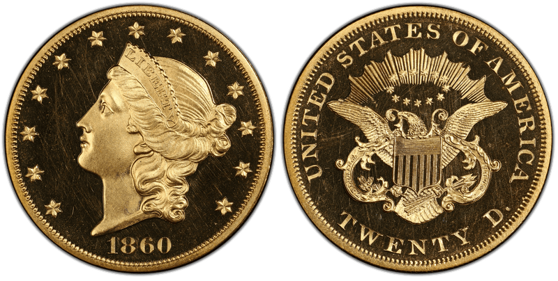 1860 Proof Liberty Head Double Eagle