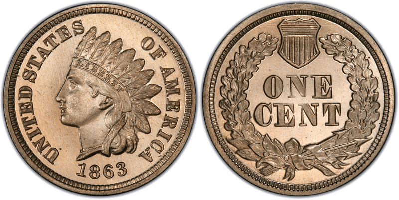 1863 Proof Cent Pattern - J-302