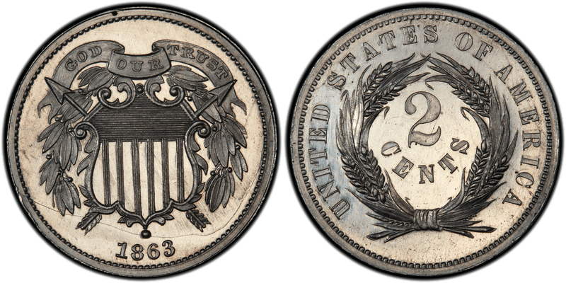 1863 Proof Two Cent Pattern - J-314