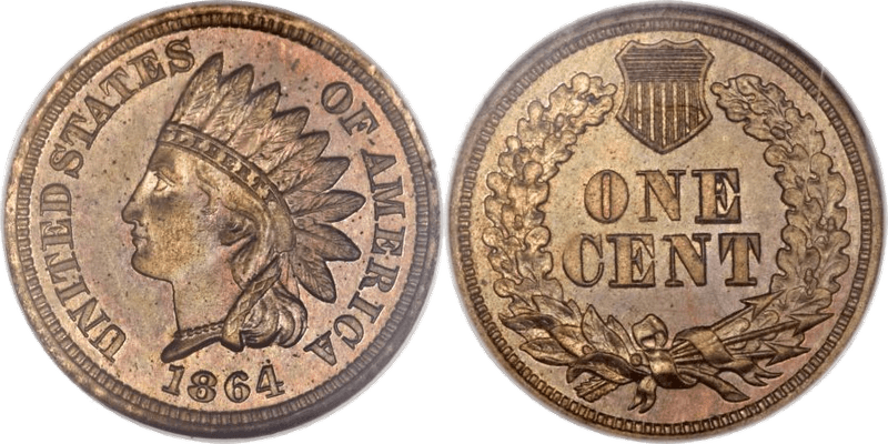 1864 Proof Cent Pattern - J-356b