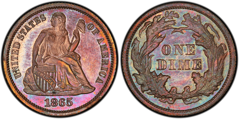 1865 Dime Patterns