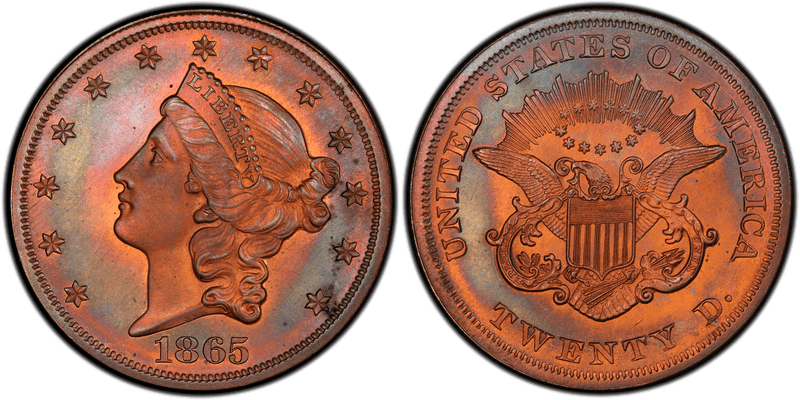 1865 Proof Double Eagle Pattern - J-454