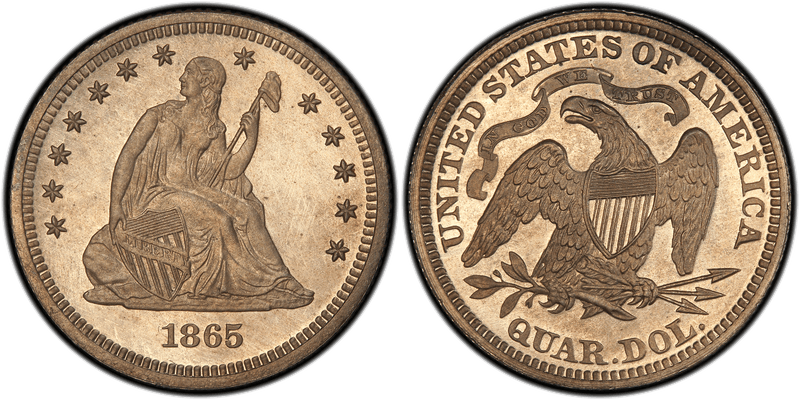 1865 Proof Quarter Pattern - J-425