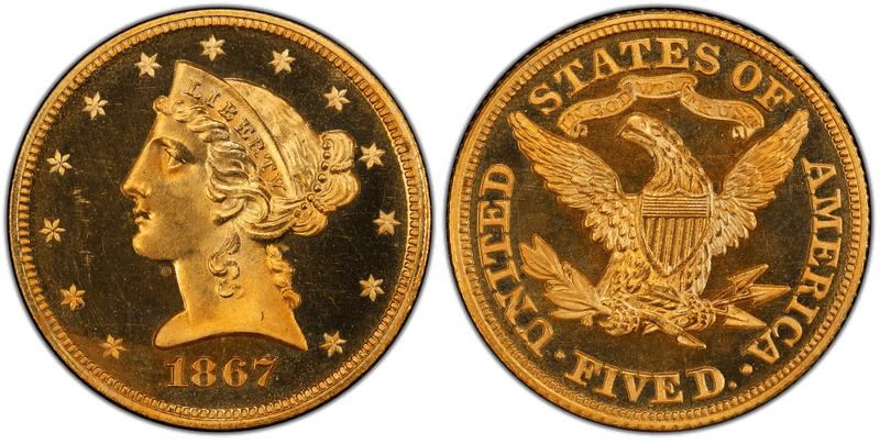 1867 Proof Liberty Head Half Eagle