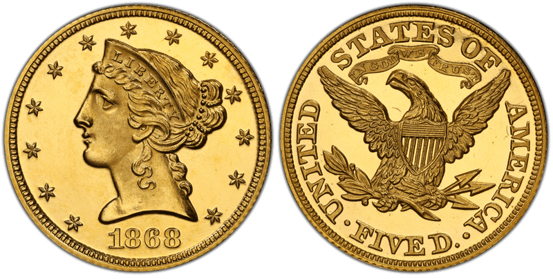 1868 Proof Liberty Head Half Eagle
