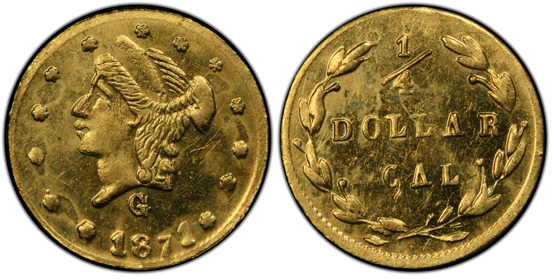 1871 Gold Quarter - BG-840