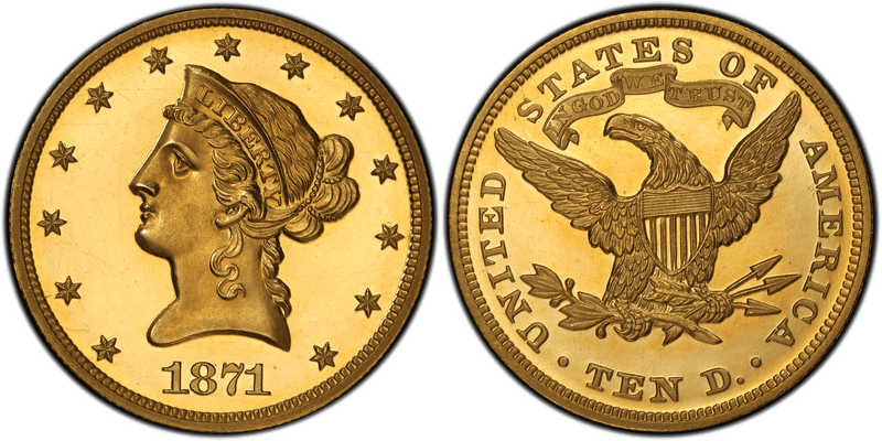 1871 Proof Liberty Head Eagle