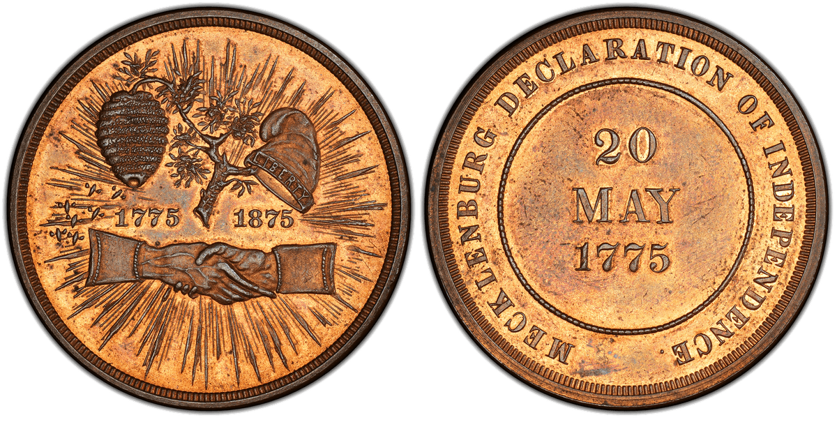 (1875) Bronze Medal J-CM-28, 30mm Mecklenburg Centennial