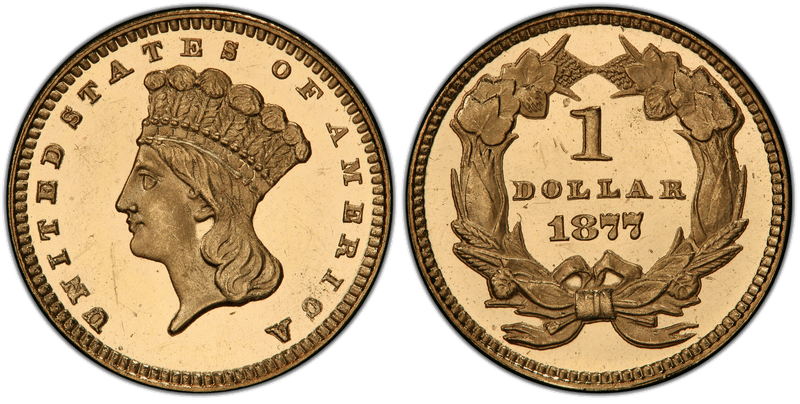 1875 Proof Liberty Gold Dollar